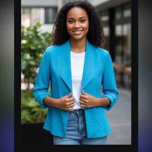 NWOT Chico's Turquoise  Light Blazer